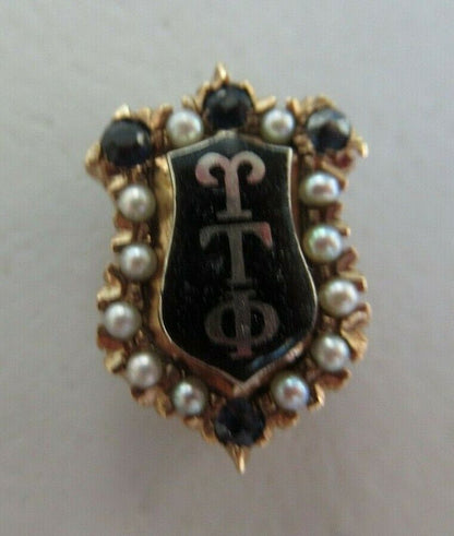 USA FRATERNITY PIN UPSILON TAU  PHI. MADE IN GOLD. RUBIES. 1718