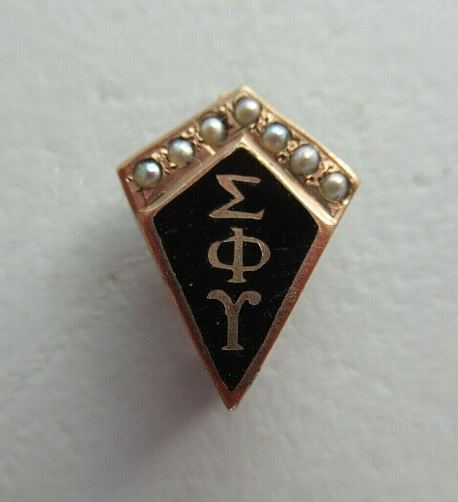 USA FRATERNITY PIN SIGMA PHI UPSILON. MADE IN GOLD 10K. NAMED. MARKED.