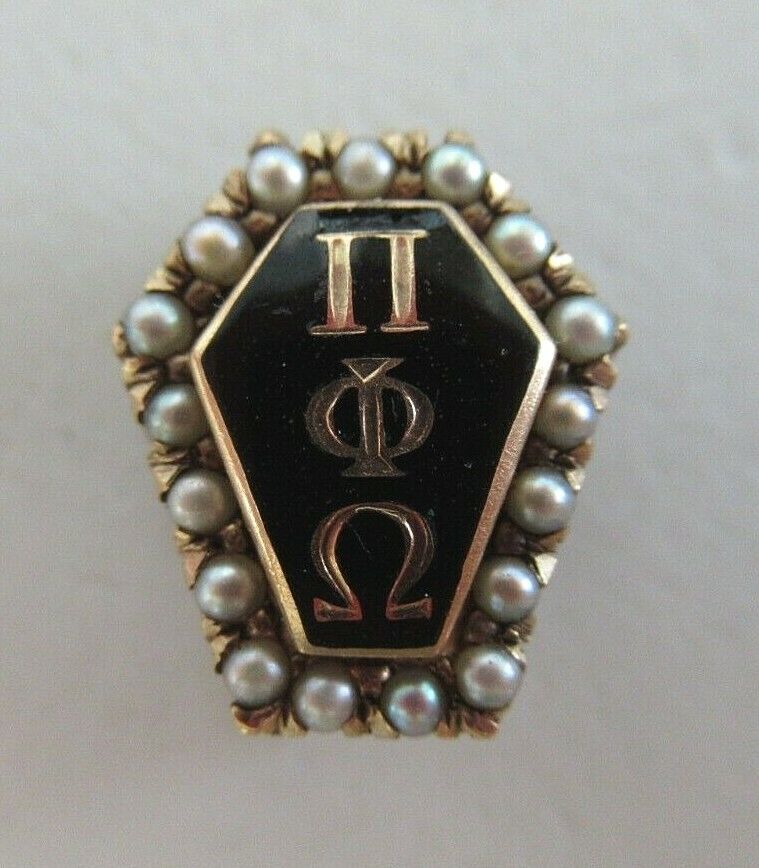 USA FRATERNITY PIN PI PHI OMEGA. MADE IN GOLD. 1931.NAMED. 1701