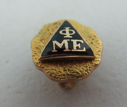 USA FRATERNITY PIN PHI MU EPSILON. MADE IN GOLD. NAMED. DELTA CHAP. 14