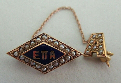 USA FRATERNITY PIN EPSILON PI ALPHA. MADE IN GOLD. MARKED. 1372