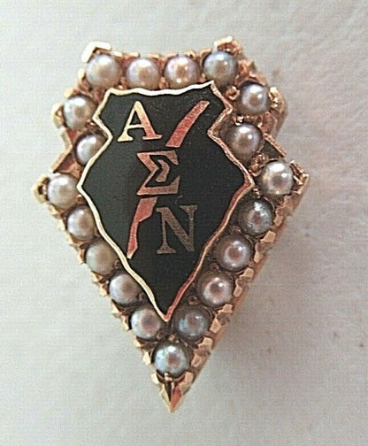 USA FRATERNITY PIN ALPHA SIGMA NU. MADE IN GOLD. NAMED. 1096