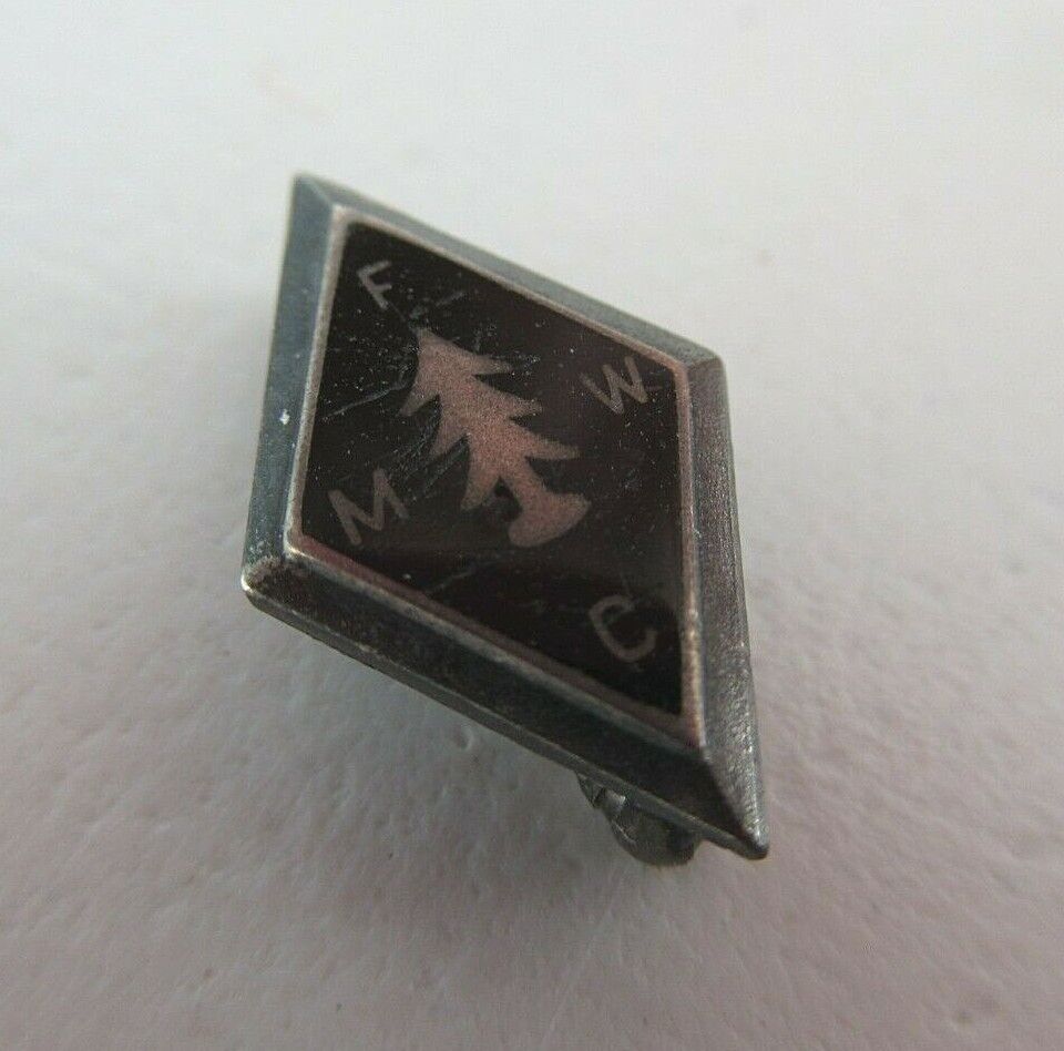 USA FRATERNITY SWEETHEART PIN M.F.W.C.. MADE IN STERLING SILVER. MARKE