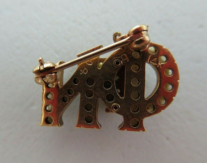 USA FRATERNITY PIN PHI GAMMA NU. MADE IN GOLD 14K. NUMBERED. MARKED. 1