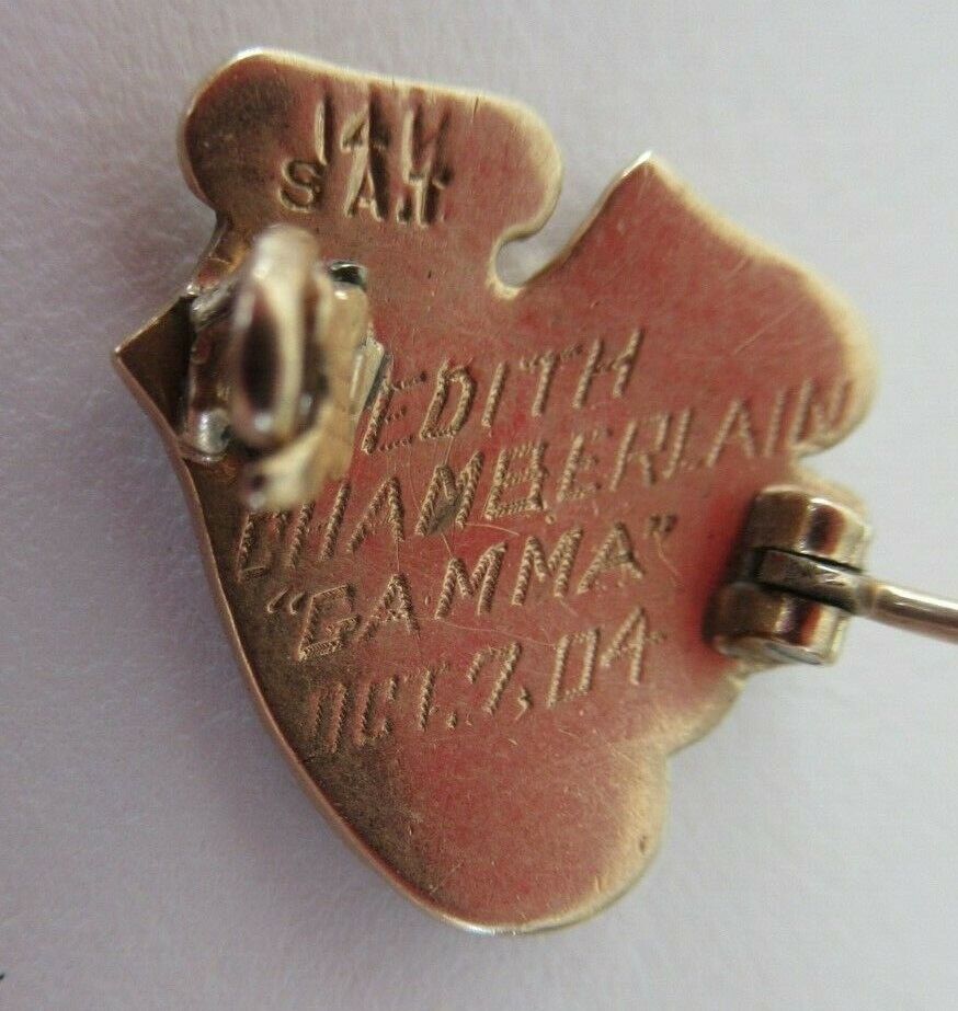 美国兄弟会 PIN IONA BETA PHI。 14K 金制成。 1904.命名。伽玛