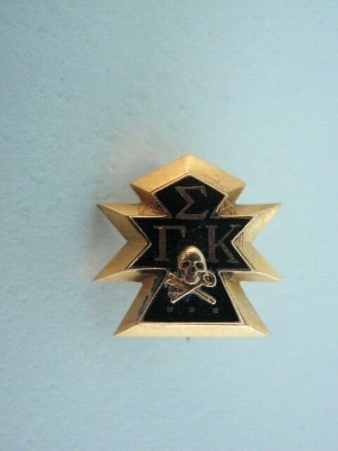 USA FRATERNITY PIN SIGMA GAMMA KAPPA. MADE IN GOLD. PEARLS. 1909. NAME