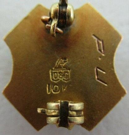 美国兄弟会 PIN THETA KAPPA BETA。 10K 金制成。命名。已标记。