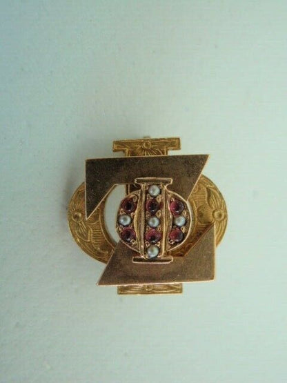 美国兄弟会 PIN PHI ZETA PHI。 14K 金制成。红宝石。稀有的！ 515