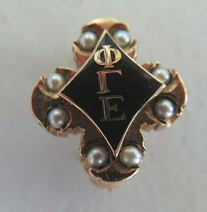 USA FRATERNITY PIN PHI GAMMA EPSILON. MADE IN GOLD 10K. MARKED 1346