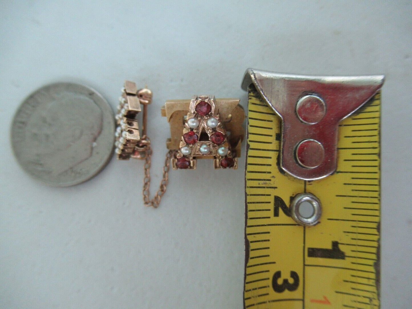 USA FRATERNITY PIN ALPHA ZETA BETA. MADE IN GOLD. RUBIES. 1109