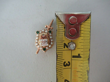 USA FRATERNITY PIN PHI DELTA THETA. MADE IN GOLD! RUBIES & DIAMOND! 17