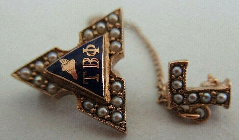 USA FRATERNITY PIN TAU BETA PHI. MADE IN GOLD. 1327