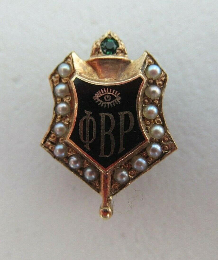 USA FRATERNITY PIN PHI BETA RHO. MADE IN GOLD 10K. RUBY. NAMED. MARKED