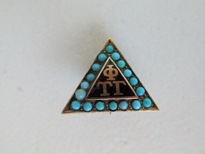 USA FRATERNITY PIN PHI TAU GAMMA. MADE IN GOLD. 728