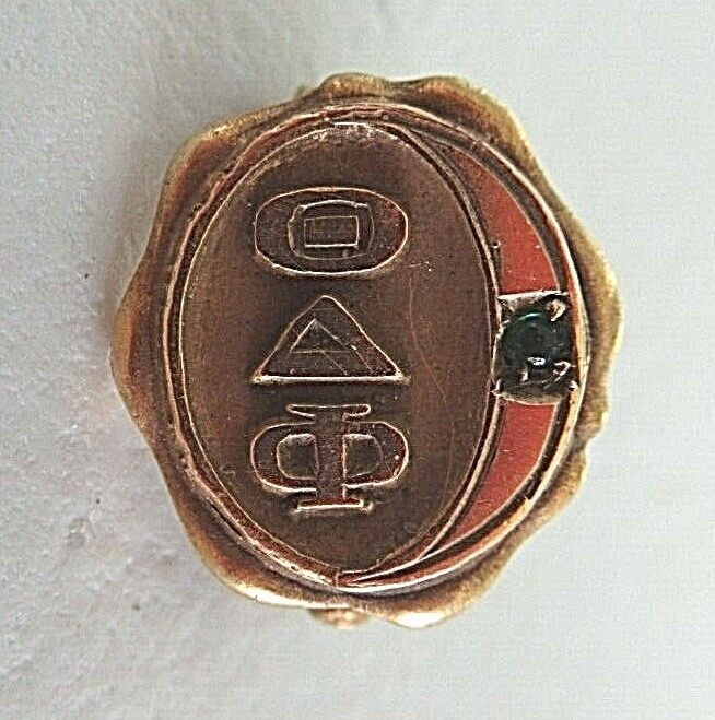 USA FRATERNITY PIN THETA DELTA PHI. MADE IN GOLD. RUBY. NAMED. MARKED.