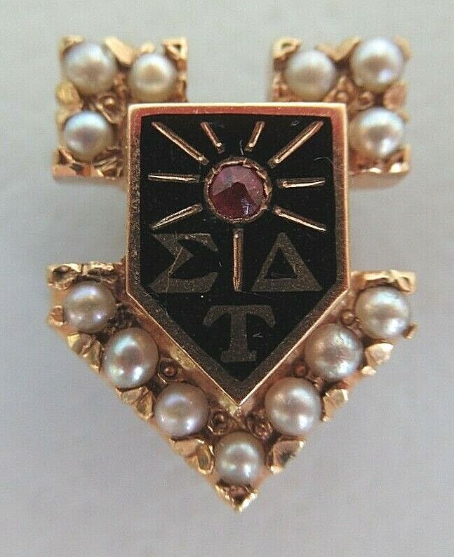 USA FRATERNITY PIN SIGMA DELTA TAU. MADE IN GOLD 14K. MARKED.1396
