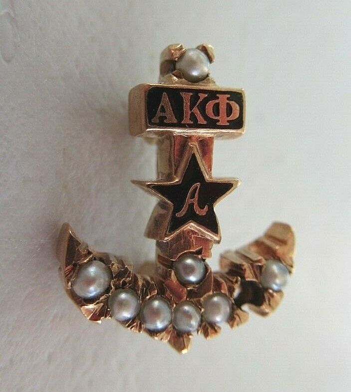USA FRATERNITY PIN ALPHA KAPPA PHI. MADE IN GOLD. NAMED. MARKED. 1417