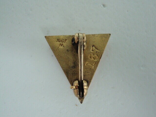 USA FRATERNITY PIN PI OMEGA PHI DELTA. GOLD FILLED. NUMBERED #187! MAR