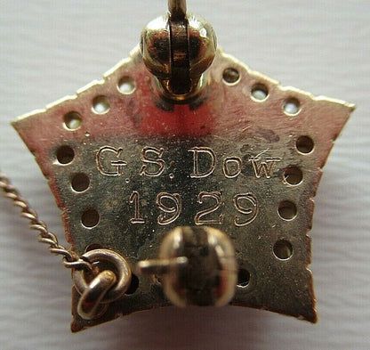 USA FRATERNITY PIN PHI DELTA UPSILON. MADE IN GOLD. RUBIES. 1929. NAME