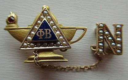 USA FRATERNITY PIN PHI BETA. MADE IN GOLD. NAMED. 1291