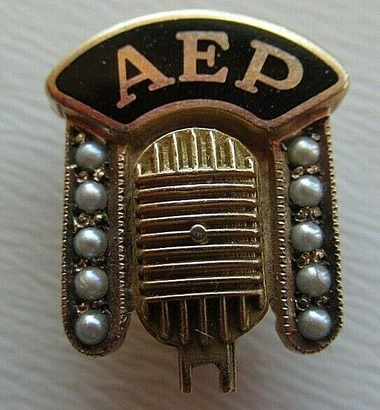 USA FRATERNITY PIN ALPHA EPSILON RHO. MADE IN GOLD. MARKED. 1250