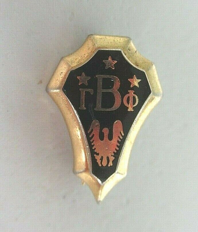 USA FRATERNITY PIN BETA GAMMA PHI. MADE IN GOLD. MARKED. 1000