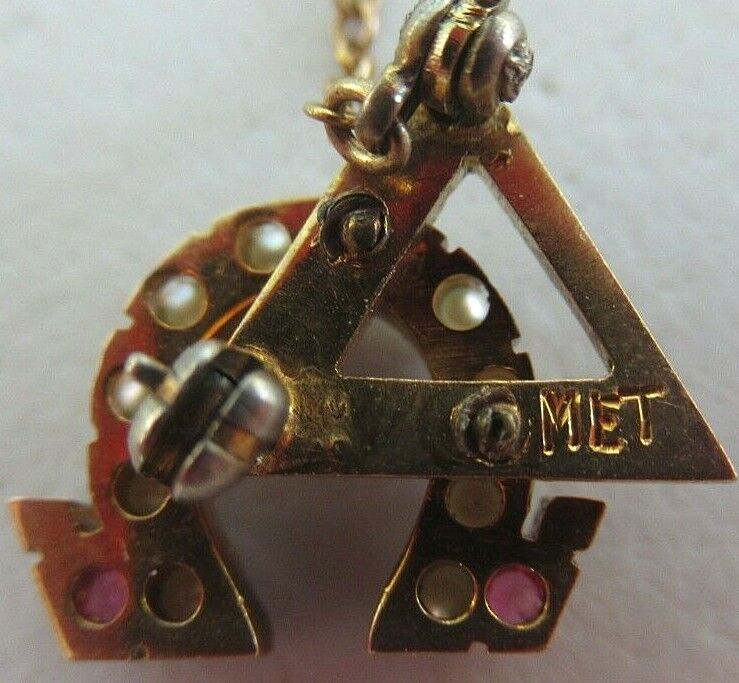 USA FRATERNITY PIN OMEGA DELTA. MADE IN GOLD. NAMED. 1725
