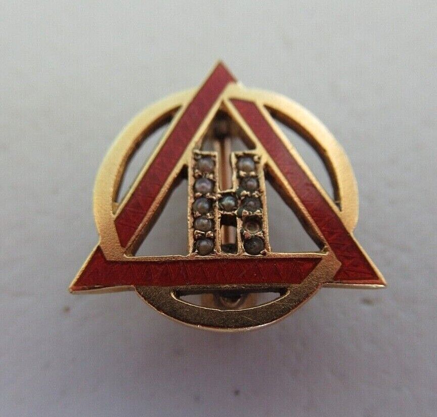 美国兄弟会 PIN DELTA ETA OMICRON。 14K 金制成。已标记。 1828