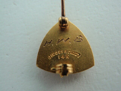 USA FRATERNITY PIN SIGMA EPSILON PHI. MADE IN GOLD 14K. NAMED. MARKED.