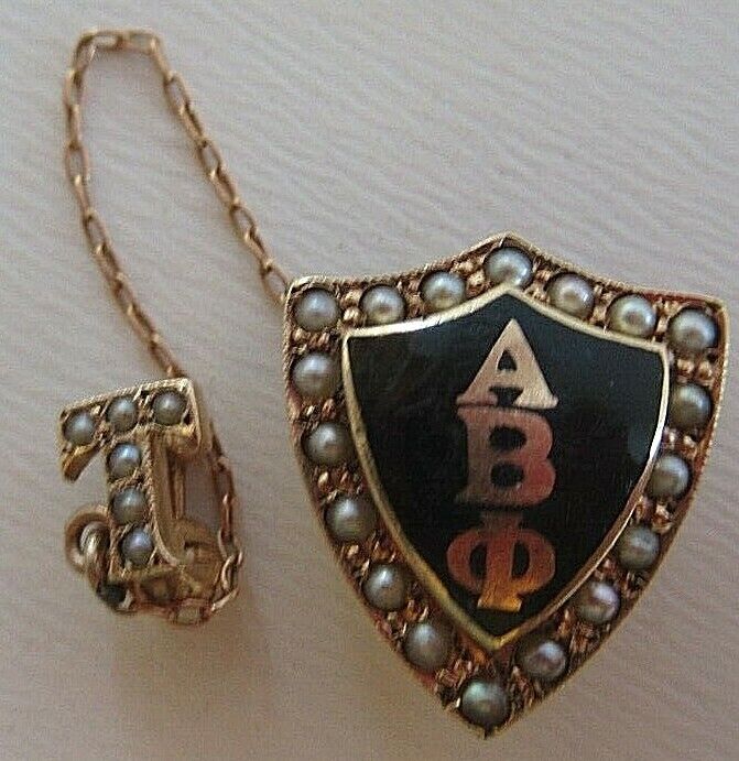 USA FRATERNITY PIN ALPHA BETA PHI. MADE IN GOLD. NAMED. 1234