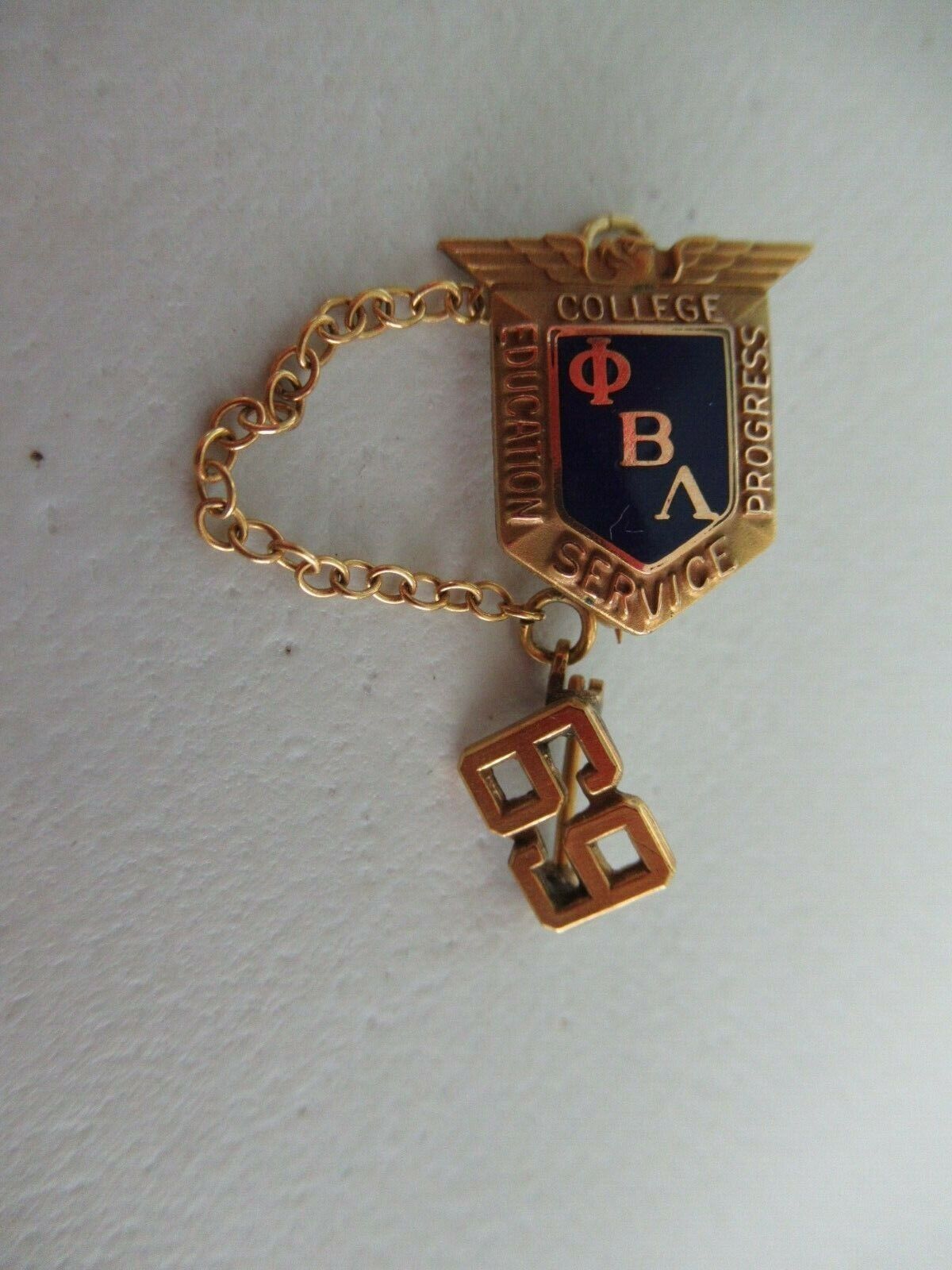 USA FRATERNITY PIN PHI BETA LAMBDA. GOLD FILLED. MARKED. 899