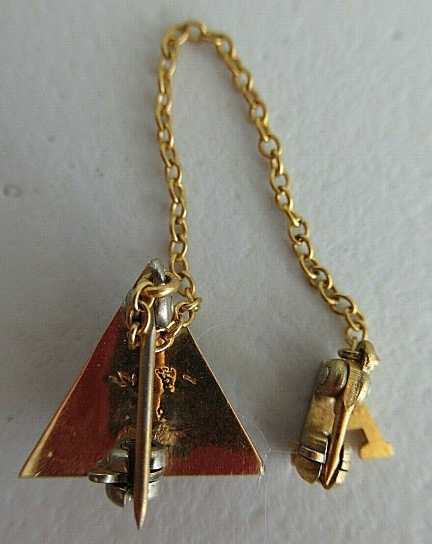 USA FRATERNITY PIN DELTA ALPHA SIGMA. MADE IN GOLD 10K. NAMED. MARKED.