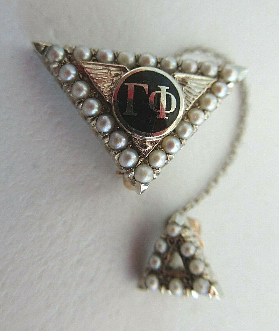 USA FRATERNITY PIN GAMMA PHI. MADE IN GOLD 10K. 1924. NAMED. MARKED. 1