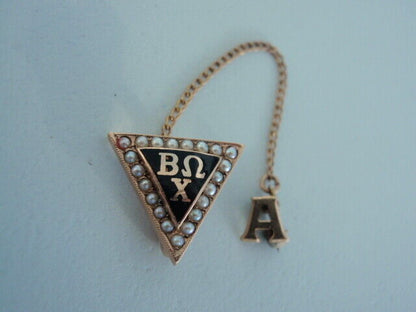 USA FRATERNITY PIN PHI BETA OMEGA CHI. ALPHA CHAPTER. MADE IN GOLD. 45