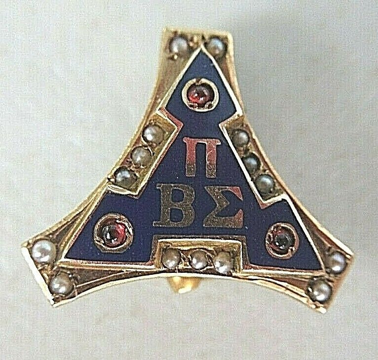 USA FRATERNITY PIN PI BETA SIGMA MADE IN GOLD 14K. NAMED. MARKED. 1035