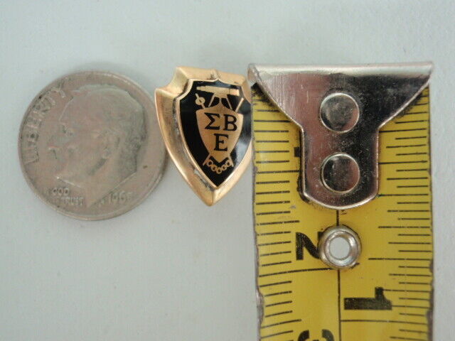 USA FRATERNITY PIN SIGMA BETA EPSILON. MADE IN GOLD 14K. MARKED. RARE!