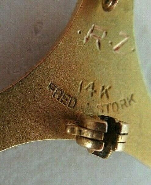 USA FRATERNITY PIN PI BETA SIGMA MADE IN GOLD 14K. NAMED. MARKED. 1035