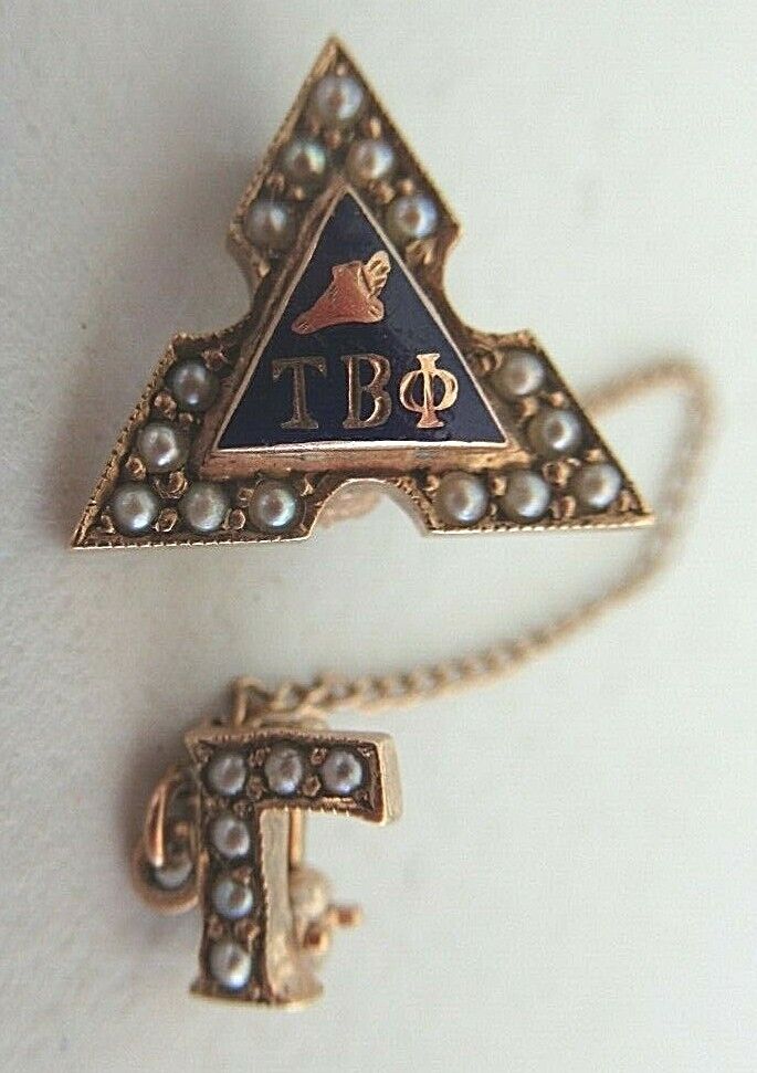 USA FRATERNITY PIN TAU BETA PHI. MADE IN GOLD. 1327