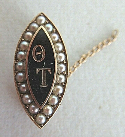 USA FRATERNITY PIN THETA TAU. MADE IN GOLD. NAMED. PI. 1058