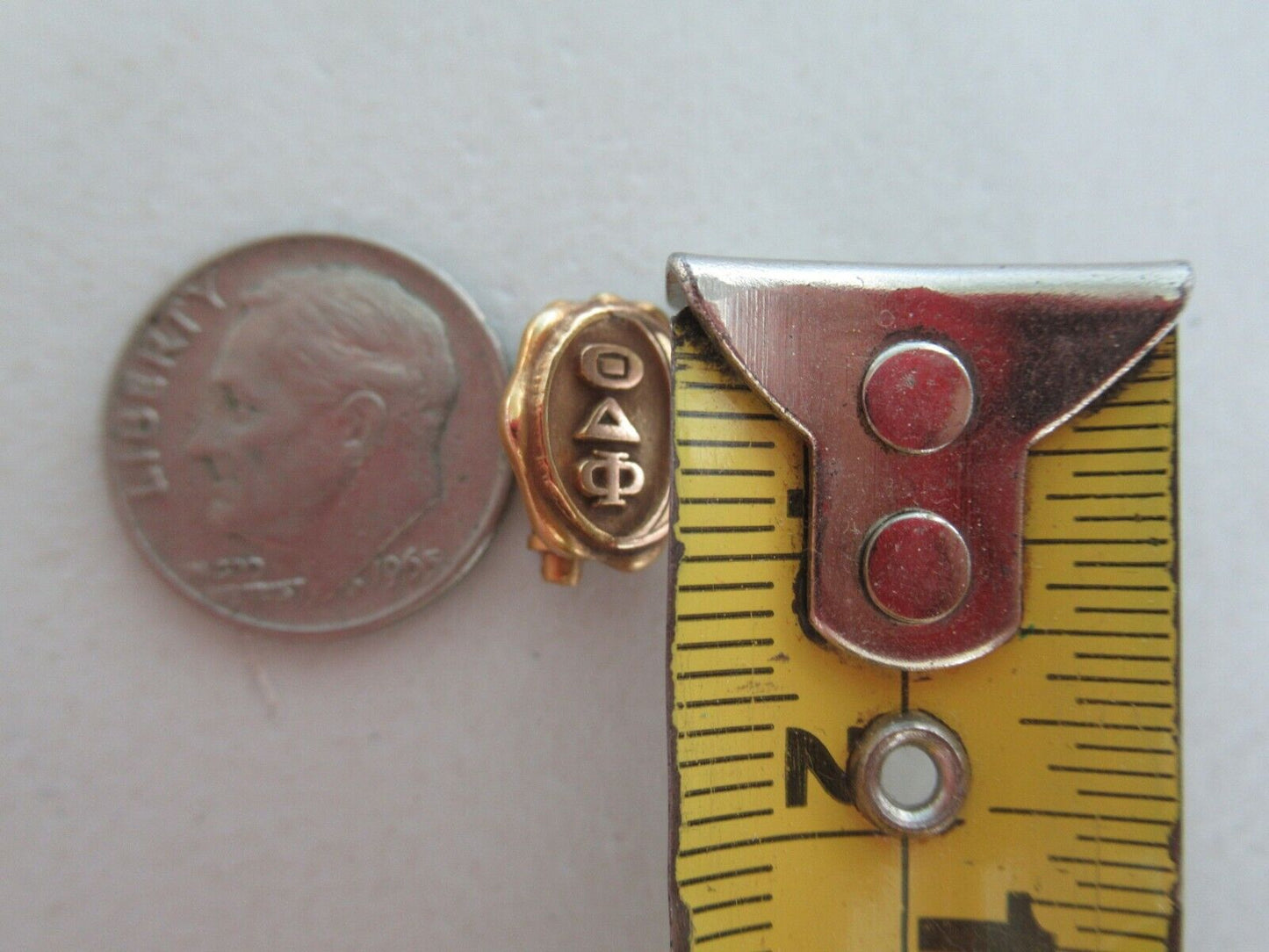 USA FRATERNITY PIN THETA DELTA PHI. MADE IN GOLD. RUBY. NAMED. MARKED.