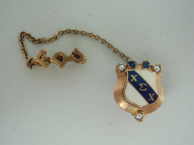 USA FRATERNITY PIN HI SIGMA HI. MADE IN GOLD. NAMED. MARKED. 535