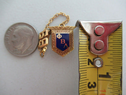 USA FRATERNITY PIN PHI BETA LAMBDA. GOLD FILLED. MARKED. 899