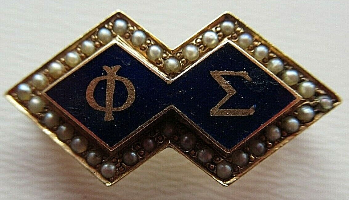 USA FRATERNITY PIN PHI SIGMA. MADE IN GOLD. NAMED. 1298