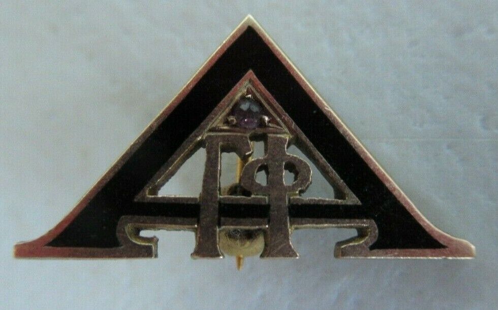 USA FRATERNITY PIN ALPHA GAMMA PHI. MADE IN GOLD 10K. RUBY. MARKED. 11