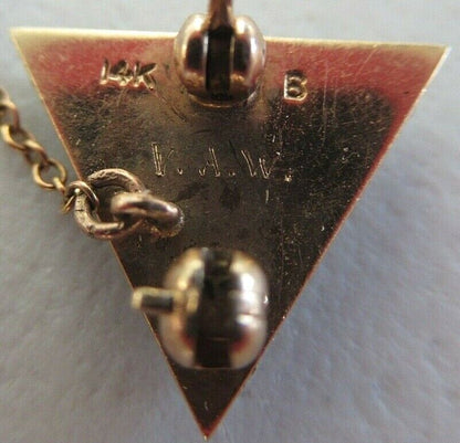 USA FRATERNITY PIN NU UPSILON GAMMA. MADE IN GOLD. MARKED. NAMED.1404