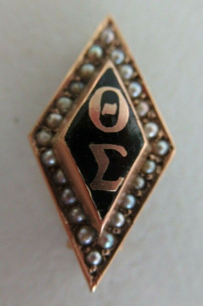 美国兄弟会 PIN THETA SIGMA。黄金制造。命名。已标记。 1056