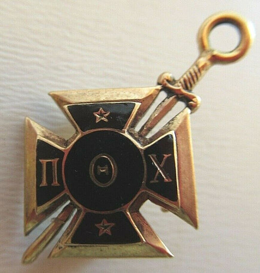 USA FRATERNITY PIN PI THETA CHI. MADE IN GOLD 10K. MARKED.1274