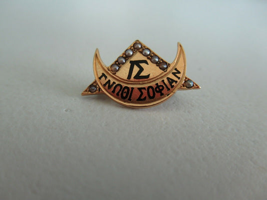 USA FRATERNITY PIN GAMMA SIGMA. MADE IN GOLD. VERY OLD MODEL! 910