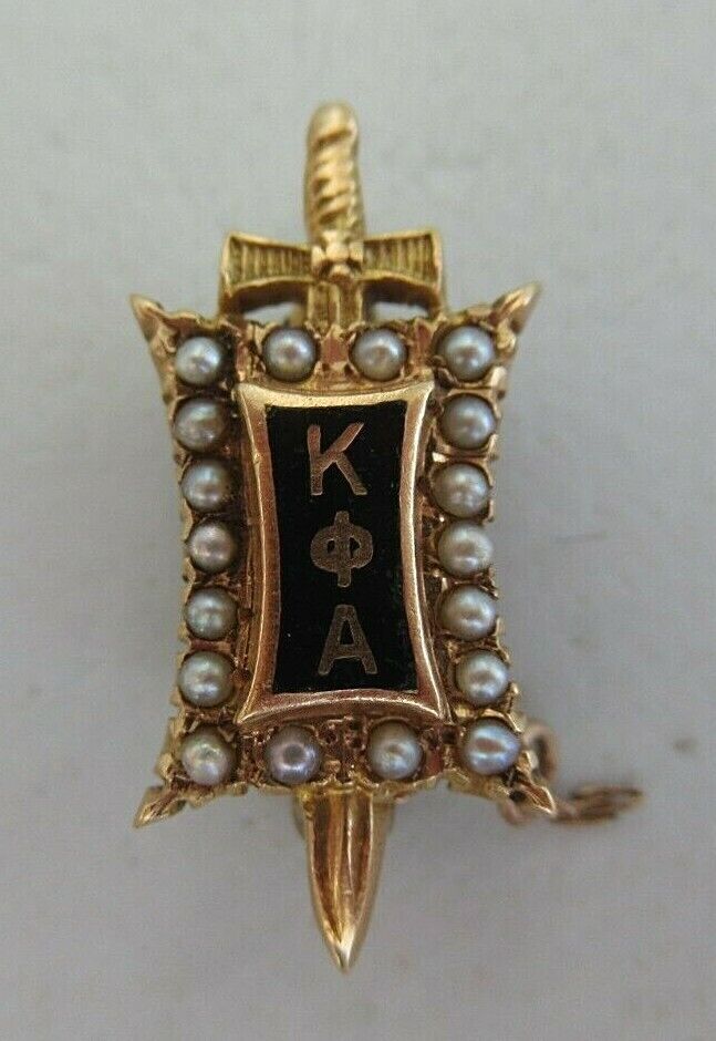 USA FRATERNITY PIN KAPPA PHI ALPHA. MADE IN GOLD 14K. NAMED. 1768