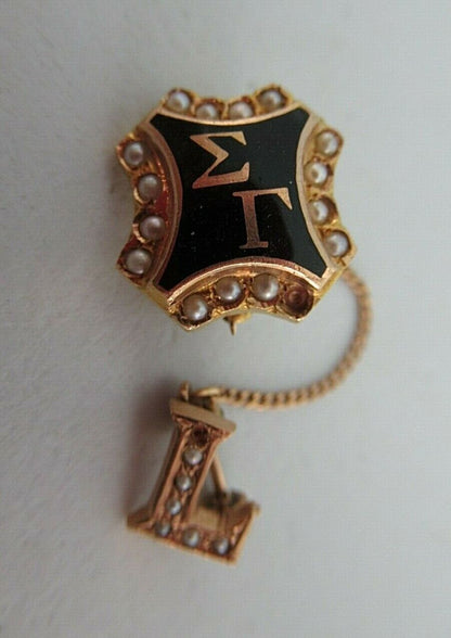 USA FRATERNITY PIN SIGMA GAMMA. MADE IN GOLD 10K. NAMED. MARKED. 1511